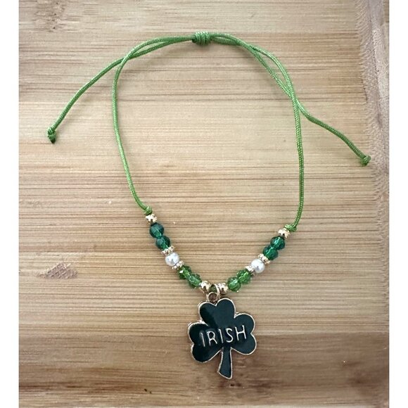 St Patricks Day Shamrock Knotted String Beaded Bracelet Anklet Irish New… - Picture 8 of 12